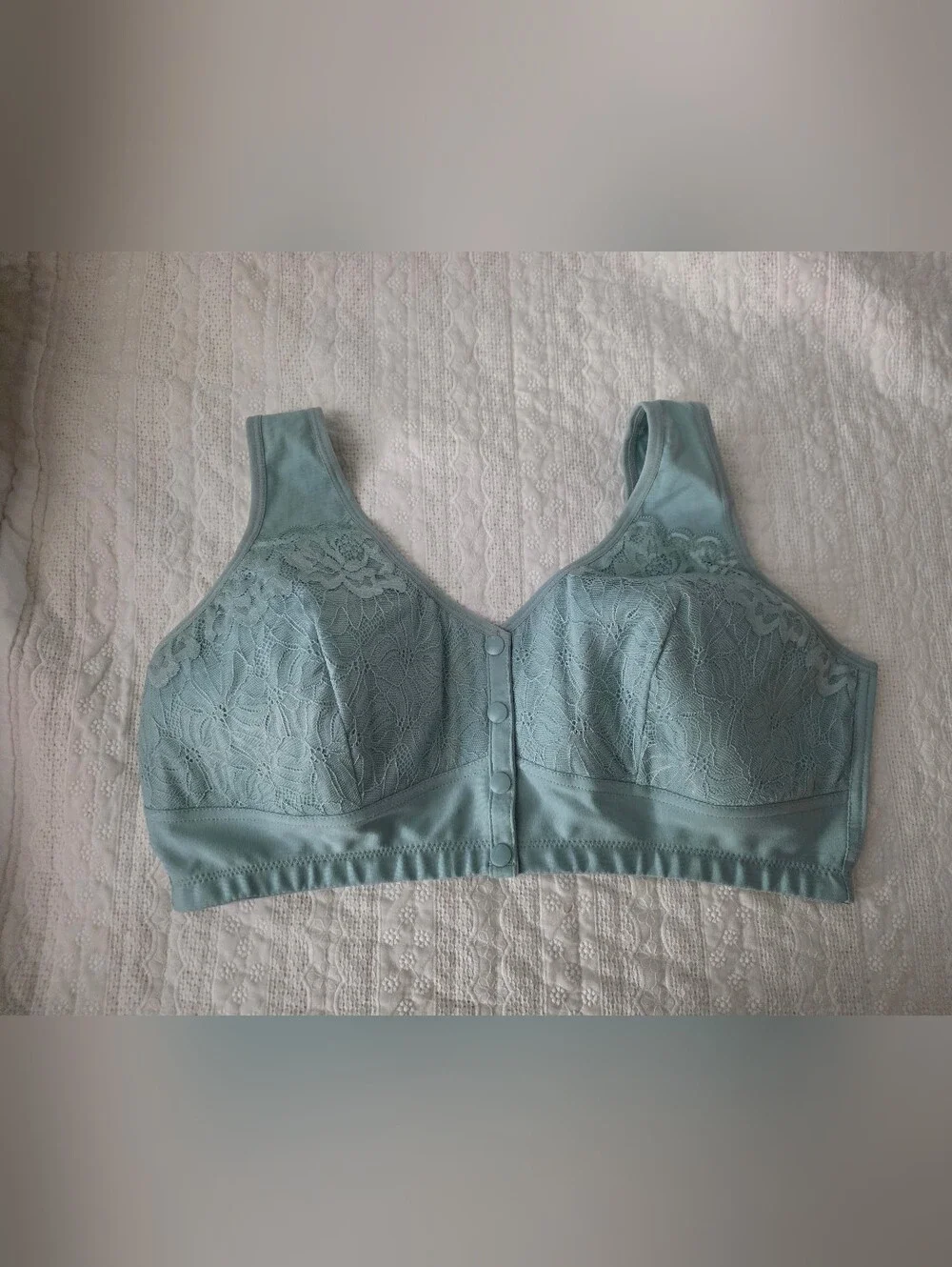 3 Bras Cotton Front Snap Comfort Lace Trim